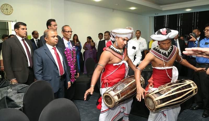 Special invitees being ushered in by Kandyan dancers.