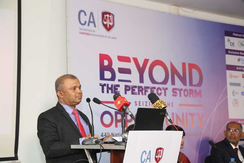 President of CA Sri Lanka Mr. Sanjaya Bandara delivering the welcome speech