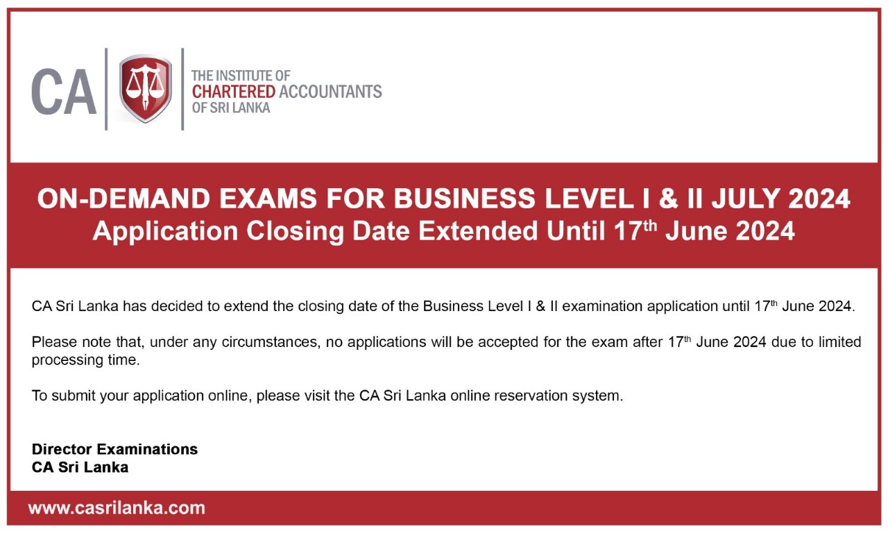Business Level - July 2024 - OnDemand Exam Application Extension Notice